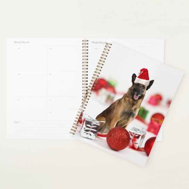 Chien berger allemand Noël Santa Hat Cadeau Sac ca (Devant avec enveloppe)