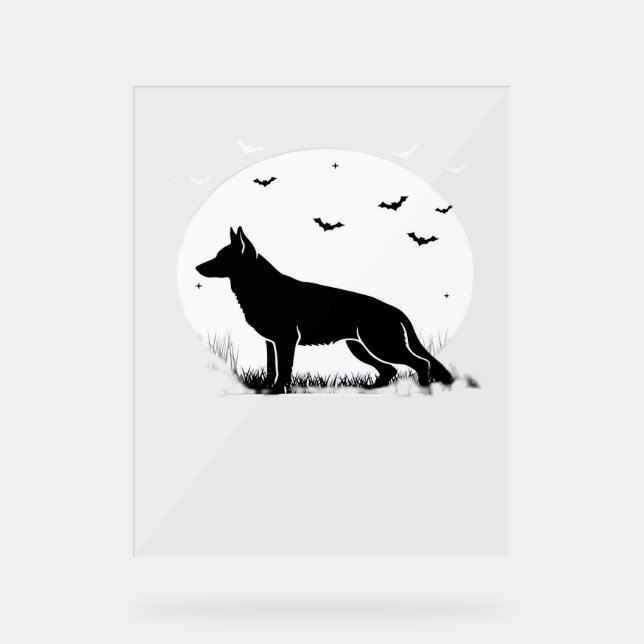Chien berger allemand - Silhouette de lune d'Hallo (Recto)