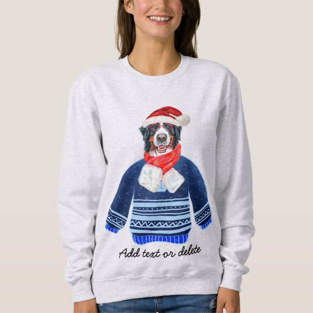 Chien bernois laide Noël Chien maman Sweatshirt (Devant)