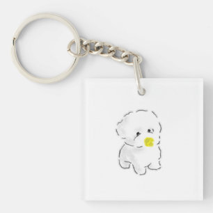 Chien Bichon Frise Mignon portant un museau de can