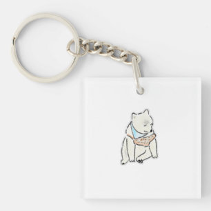 Chien blanc fatigué mignon dessiné à la main avec