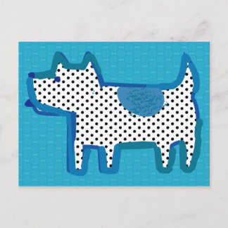 "chien bleu" peinture numérique Carte postale
