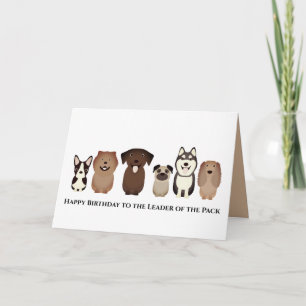 Chien Bonne carte d'anniversaire, Leader du Pack