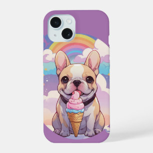 Chien Bouledogue Français Mignon Glace Arc-en-ciel