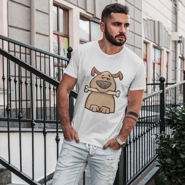 Chien Brown Avec T-shirt Os (Créateur téléchargé)