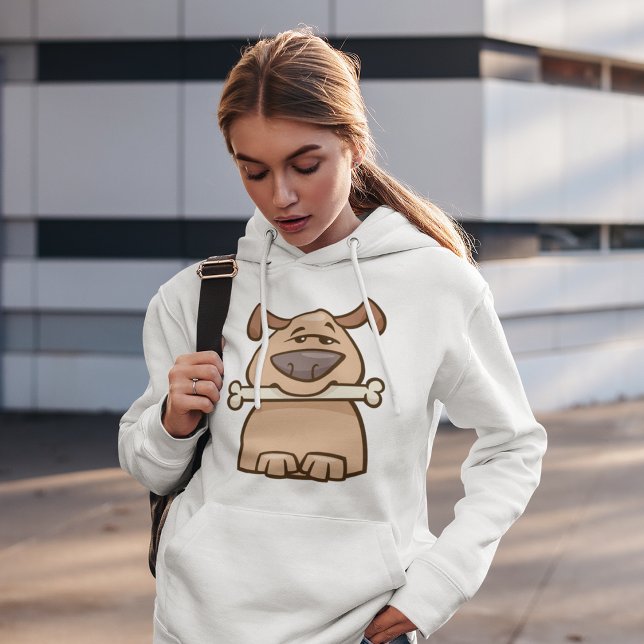 Chien Brown Avec Un Sweat - shirt à capuche Os (Créateur téléchargé)