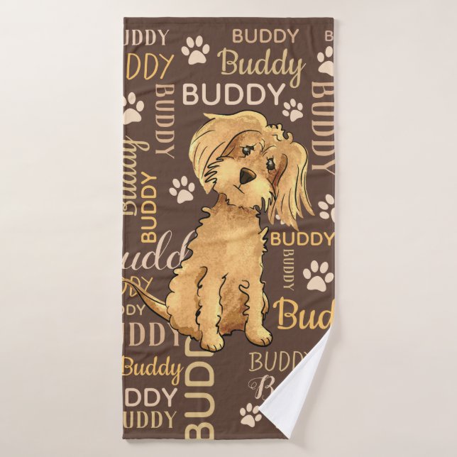 Chien Brown personnalisé (Serviette de bain)