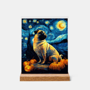 Chien carlin de la nuit étoilée de van gogh hallow