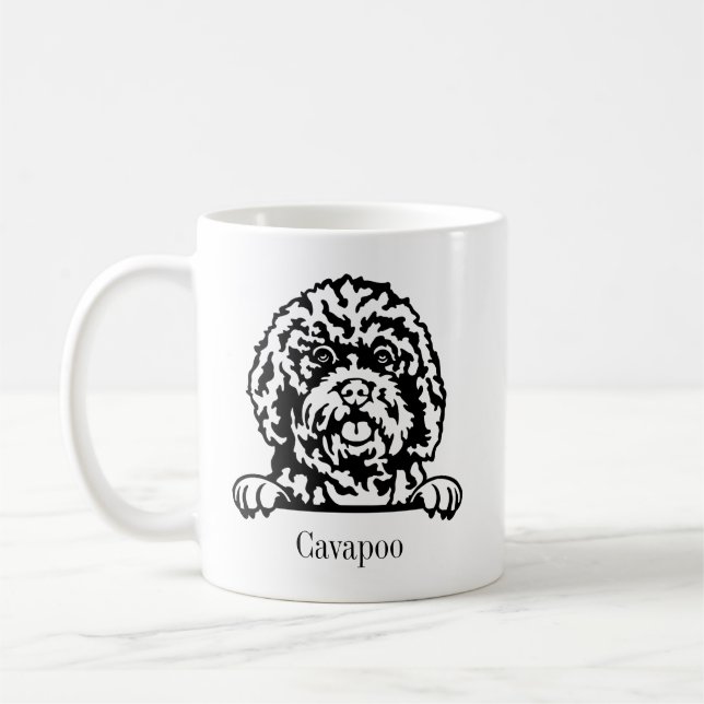 chien cavapoo nom personnalisé tasses (Gauche)