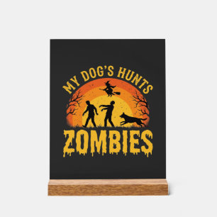 Chien Chasse Les Zombies Design Halloween