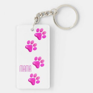 Chien Chat Mama Empreintes de pattes roses Animaux