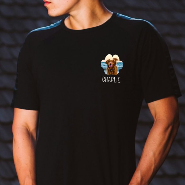 Chien Chat Paw Paw Photo & Name T-Shirt (Créateur téléchargé)