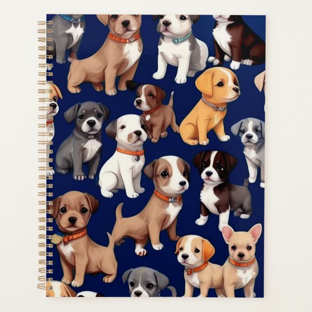Chien Chien Chien bleu de la marine Design Motif (Devant)