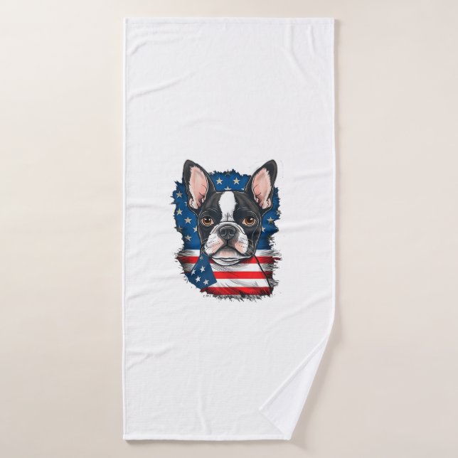 Chien Chien Chien Chien Chien Chien Chiot Américai (Serviette de bain)