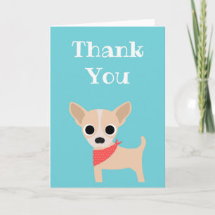 Chien Chihuahua Carte de remerciements mignon noir