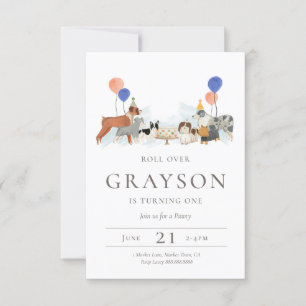 Chien chiot Anniversaire Invitation Enfants