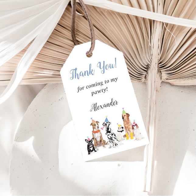 Chien chiot Anniversaire Merci Favor étiquette cad (Créateur téléchargé)