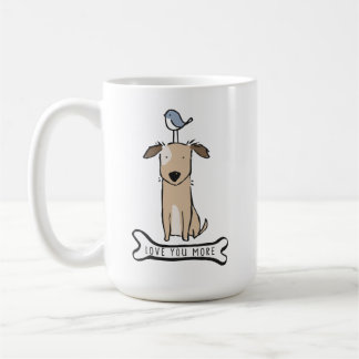 Chien chiot t'aime plus tasse