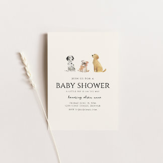 Chien Chiot Thème Baby shower Invitation