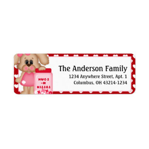 Chien chiot Valentine's Day Étiquettes de adresse