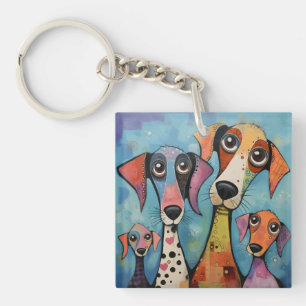 Chien Coloré Art Abstrait de Style Cartoon