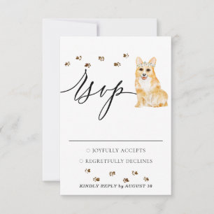 Chien Corgi de bienvenue de réponse de mariage