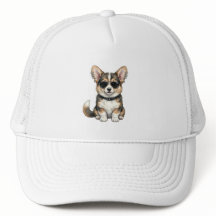 Chien Corgi Punk avec Casquette et Lunettes de Sol