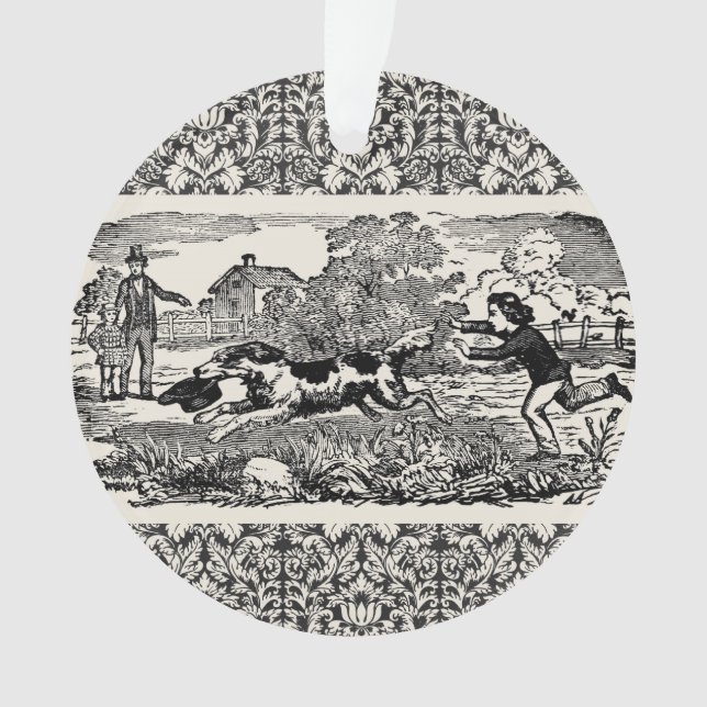 Chien courant art animal antique illustration vict (devant)
