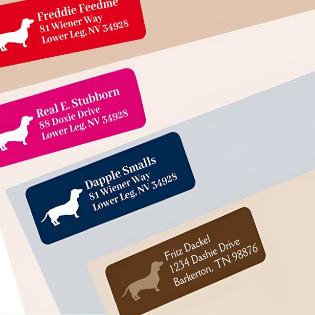 Chien Dachshund Wiener | Étiquette d'adresse de re (Créateur téléchargé)