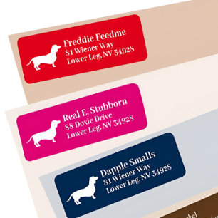 Chien Dachshund Wiener Étiquettes de adresse ros