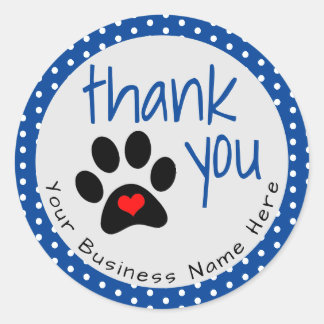 Chien d'affaires | Stickers shopping Merci bleu
