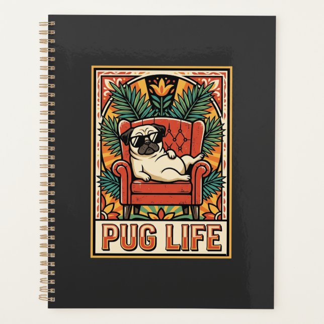 Chien d'art populaire rétro Pug Life (Devant)