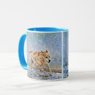 Chien De Bataille Australien Qui Coule Dans La Mug