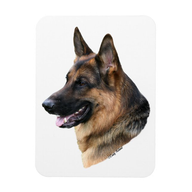 Chien de berger allemand Magnet en tête (Vertical)