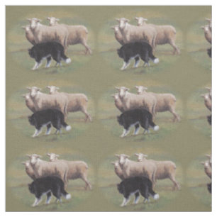 Chien de border collie vivant en troupe le tissu