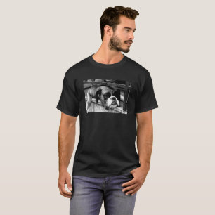 Chien de boxe sur fenêtre Mens cn T-Shirt