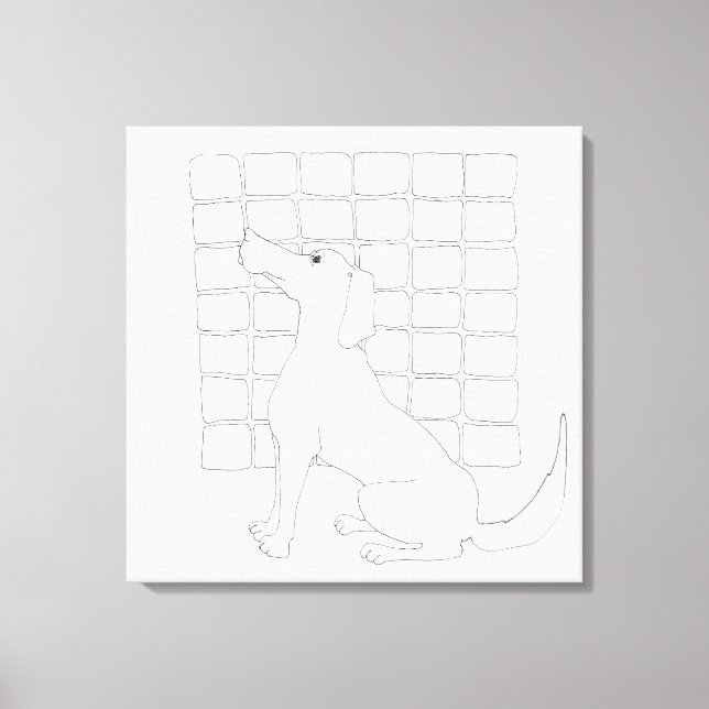 Chien de Cador avec toile de dessin originale Carr (Recto)