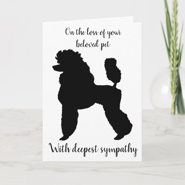 Chien de caniche silhouette personnalisée carte de (Devant)