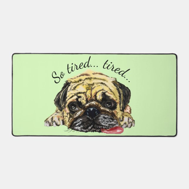 Chien de Carlin amusant avec du texte et des coule (Recto)