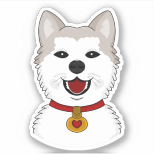 Chien de Cartoon Akita - sticker vinyle
