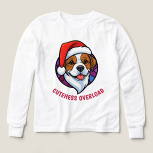 Chien de dessin animé avec chapeau de Père Noël fe