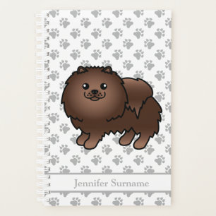 Chien de dessin animé mignon Pomeranian marron & T