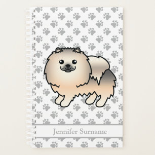 Chien de dessin animé Pomeranian sable crème & Tex