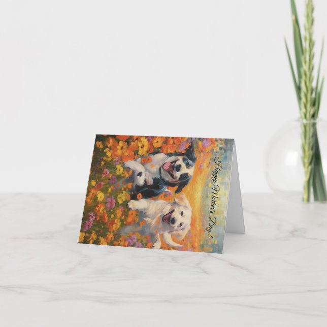 Chien de jour et carte florale (Devant)