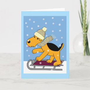 Chien de Kawaii Airedale Terrier sur la carte de