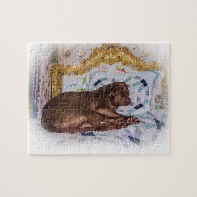 Chien de labrador retriever, dormant, puzzle (Horizontal)