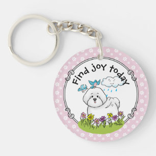 Chien de levure Bichon de printemps avec fleurs -