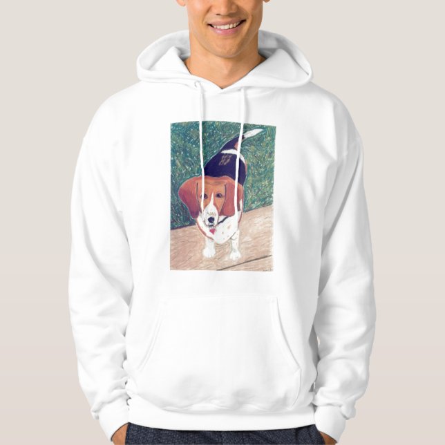 Chien de mon sweat - shirt à capuche de coeur (Devant)
