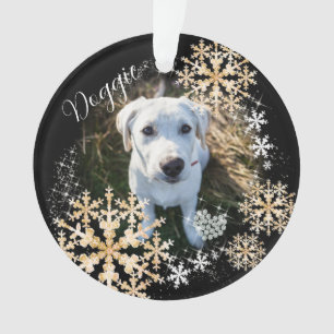 Chien de Noël Or Ornement noir