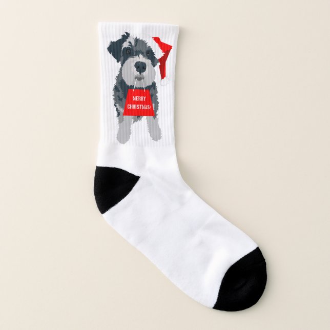 Chien de Noël Schnauzer Chaussettes de fête de San (Droite extérieur)